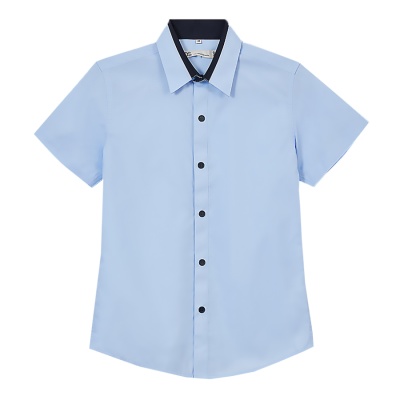 Рубашка школьная с коротким рукавом для мальчика Deloras С71738S голубая 1